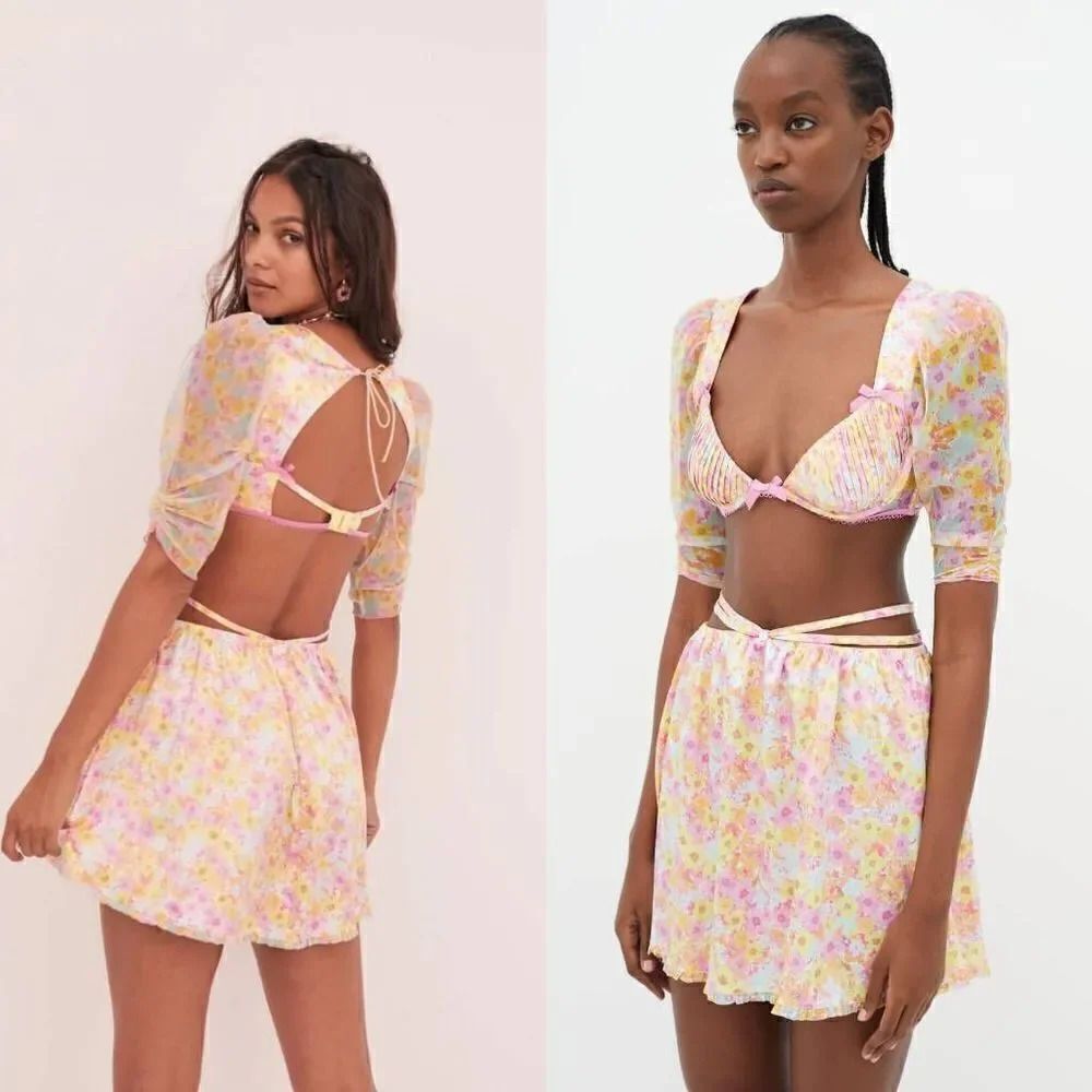 NWOT For Love and Lemons Pastel Punch Skirt and Top XS
